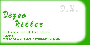 dezso willer business card